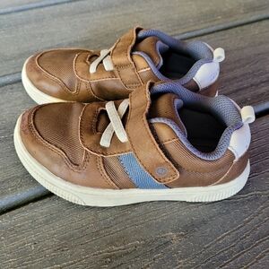 Brown & Blue Little Boys Shoes